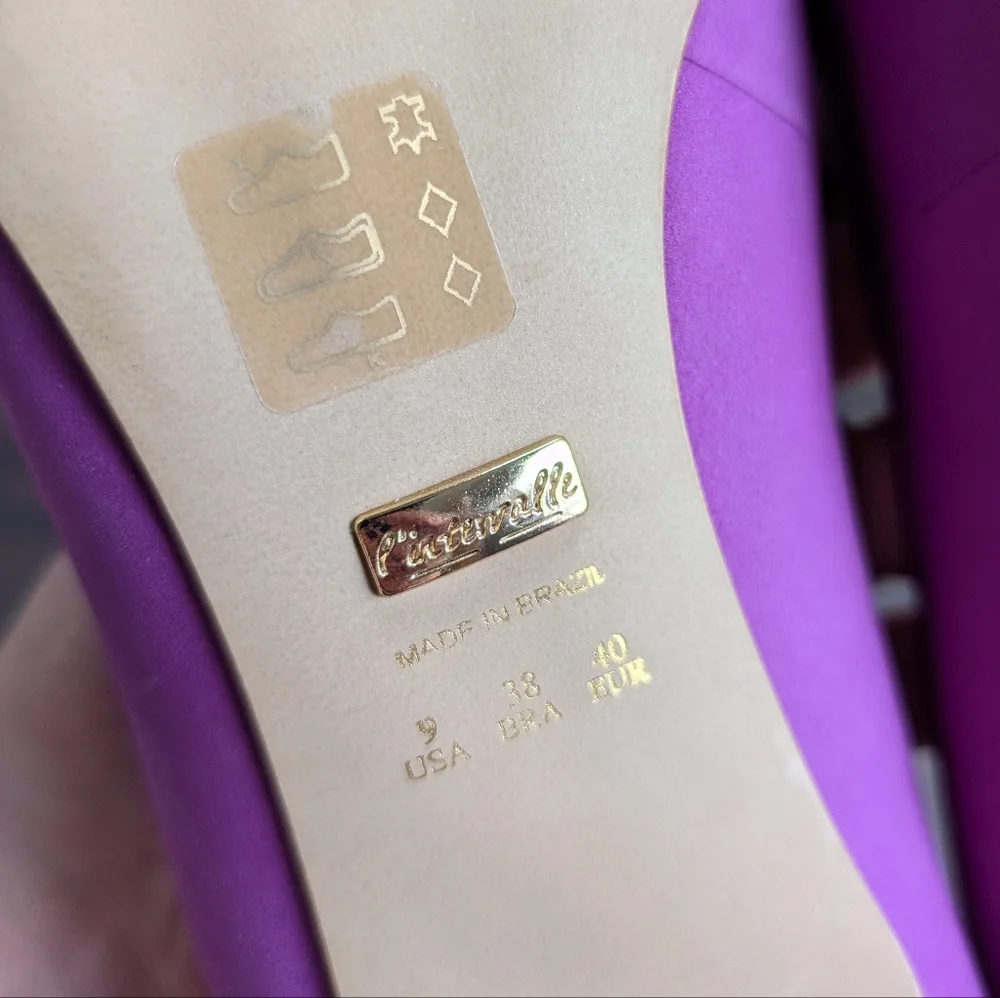 L'Intervalle purple leather stilletto pointed toe heels - Picture 6 of 7